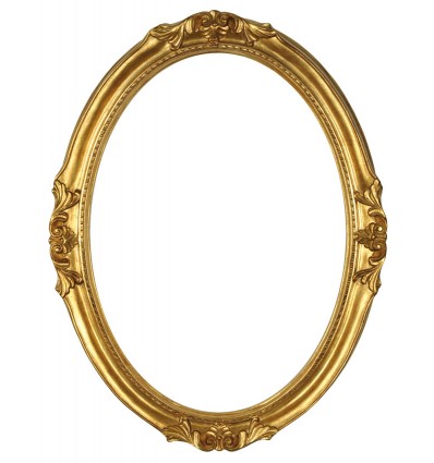 Cornice ovale in legno, Francesina oro, 50x70 cm.