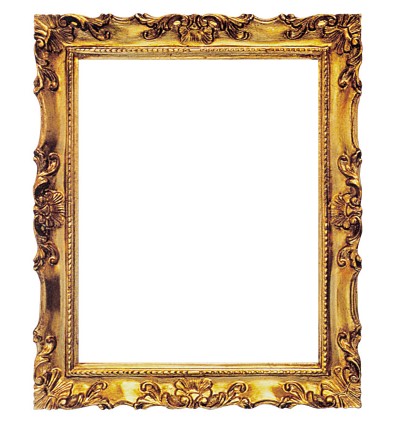 Cornice rettangolare in legno, "Francesina" oro, 60x80 cm.