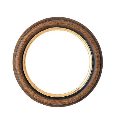 Cornice rotonda in legno, noce filo oro da 70 cm
