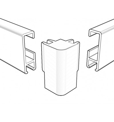 Angolare bianco per connessione binario "MyArte" - 1 pz