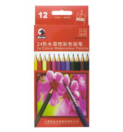 Matite colorate, confezione da 24 matite.