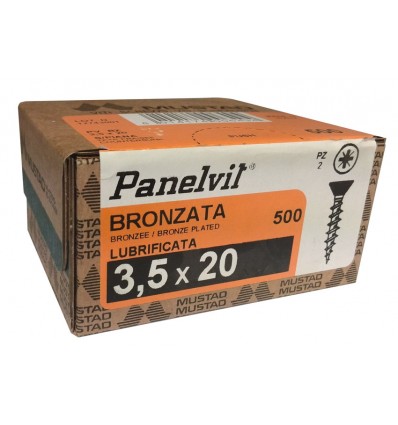 VITI TESTA PIATTA 3.5X20 BRONZ.500PZ