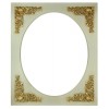 Pass. rettan. avorio interno ovale 40x50 fregi oro
