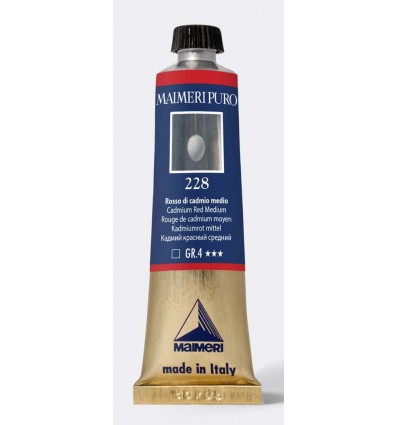 Colore ad olio purissimo Rosso cadmio medio 40 ml Maimeri