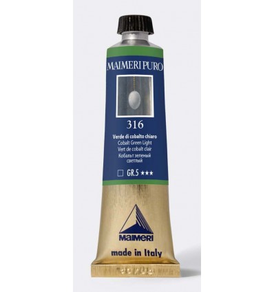 Colore ad olio purissimo Verde cobalto chiaro 40 ml Maimeri