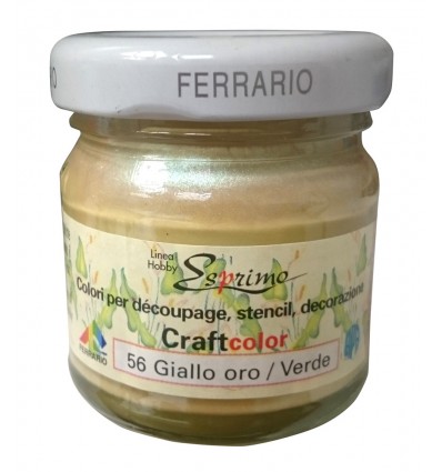 Colore acrilico bicolore, 40 ml Ferrario - Giallo Oro/Verde