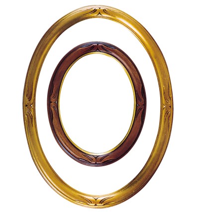 Cornice ovale in legno, oro con intagli 30x40 cm.