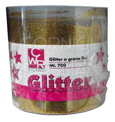 GLITTER A GRANA FINE, BARATTOLO ML. 700 - ORO