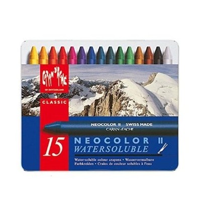 Caran d'Ache "Neocolor II" 15 pastelli, acquerellabili.